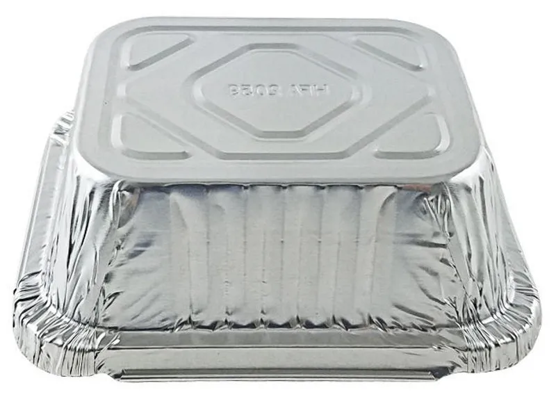 1 lb. Oblong Take-Out Foil Pan w/Board Lid Combo 1000/CS