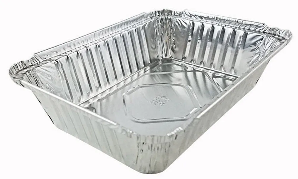 2 1/4 lb. Oblong Take-Out Foil Pan w/Board Lid Combo Pack 250/CS