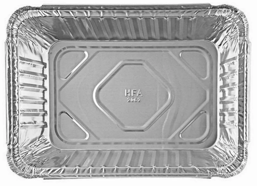 2 1/4 lb. Oblong Take-Out Foil Pan w/Board Lid Combo Pack 250/CS