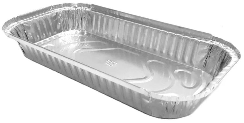 3 lb. Oblong Entrée Take-Out Foil Pan Bulk Pack (NO LIDS - PAN ONLY) 250/CS