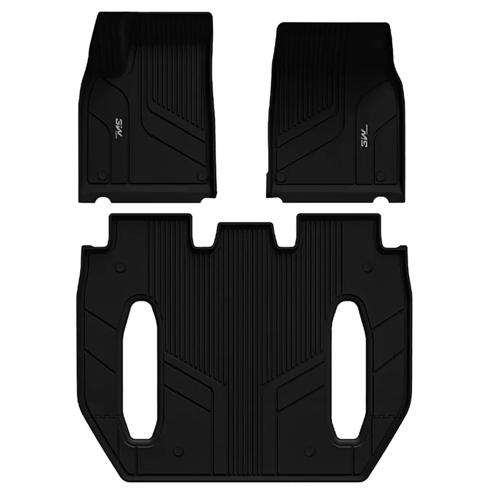 3W Tesla Model X 6 Seat 2022-2023 Custom Floor Mats Trunk Mats TPE Material & All-Weather Protection