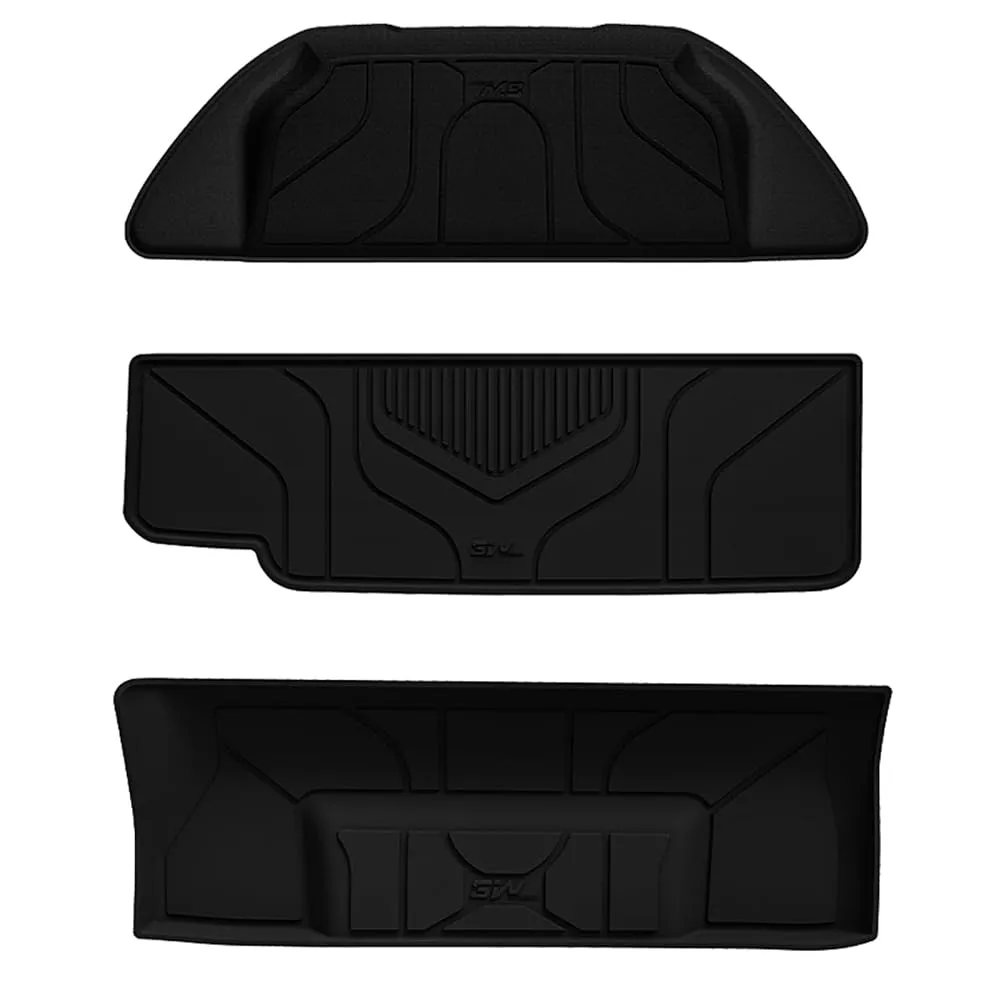 3W Tesla Model X 6 Seat 2022-2023 Custom Floor Mats Trunk Mats TPE Material & All-Weather Protection