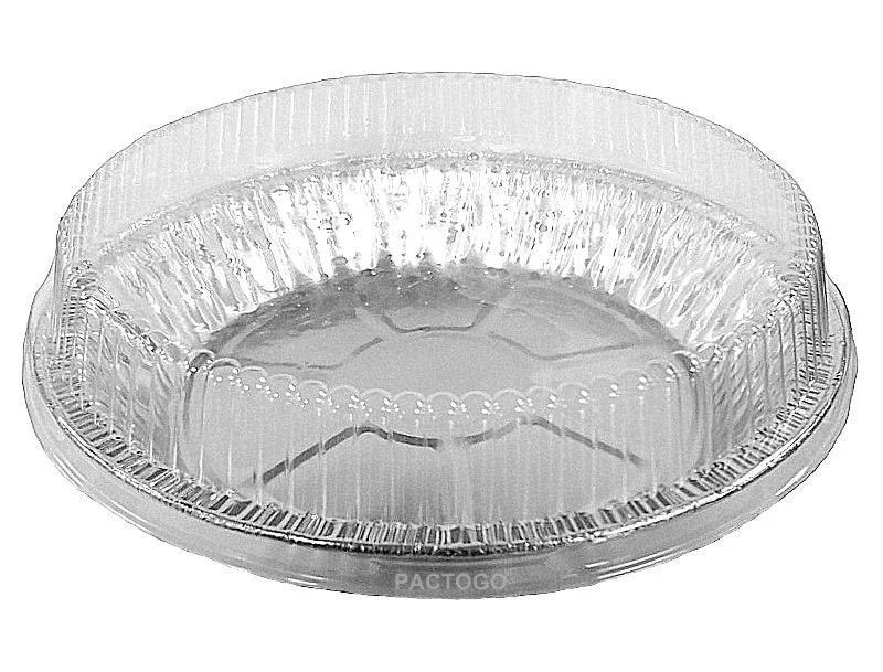 9" Foil Pie Pan 1 5/16" Deep w/Clear Dome Lid 50/PK