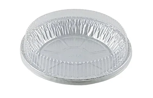 9" Foil Pie Pan 1 5/16" Deep w/Clear Dome Lid 50/PK