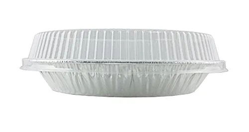 9" Foil Pie Pan 1 5/16" Deep w/Clear Dome Lid 50/PK