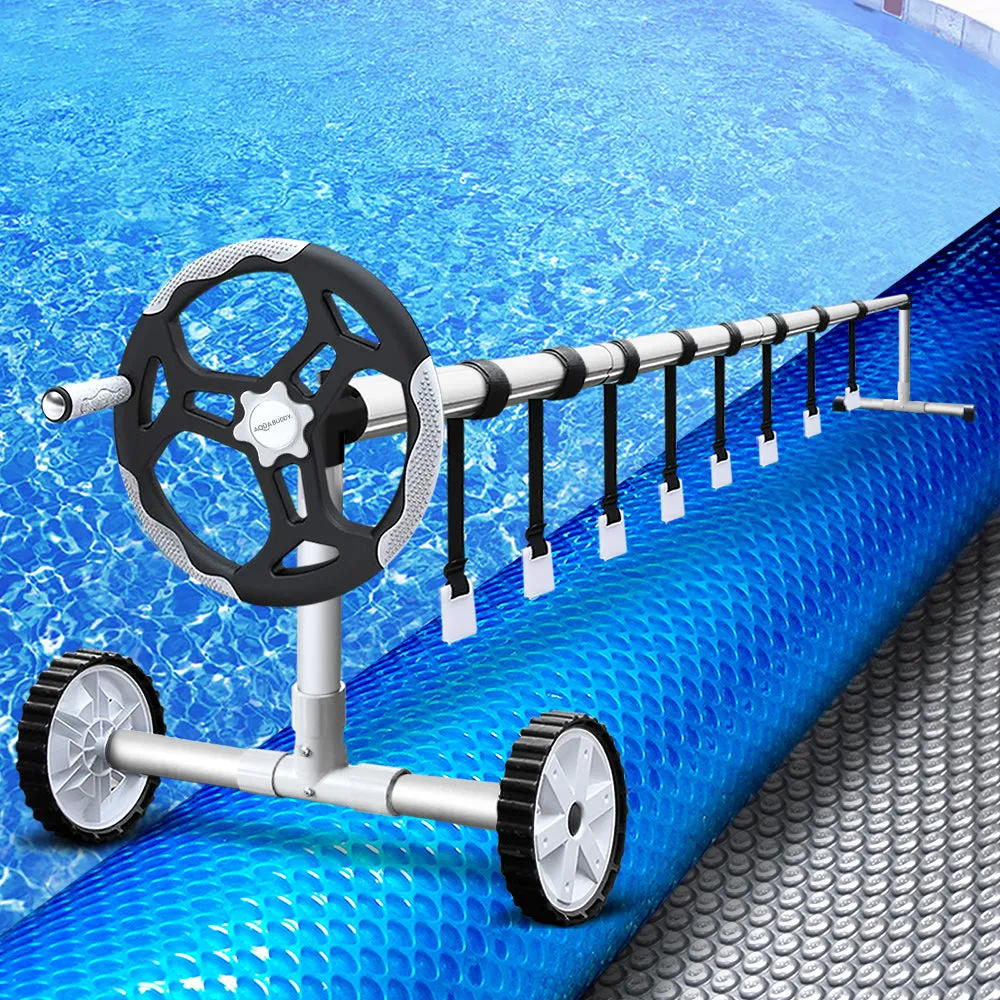 Adjustable 11x6.2M Solar Pool Cover Roller, Aluminium - Aquabuddy