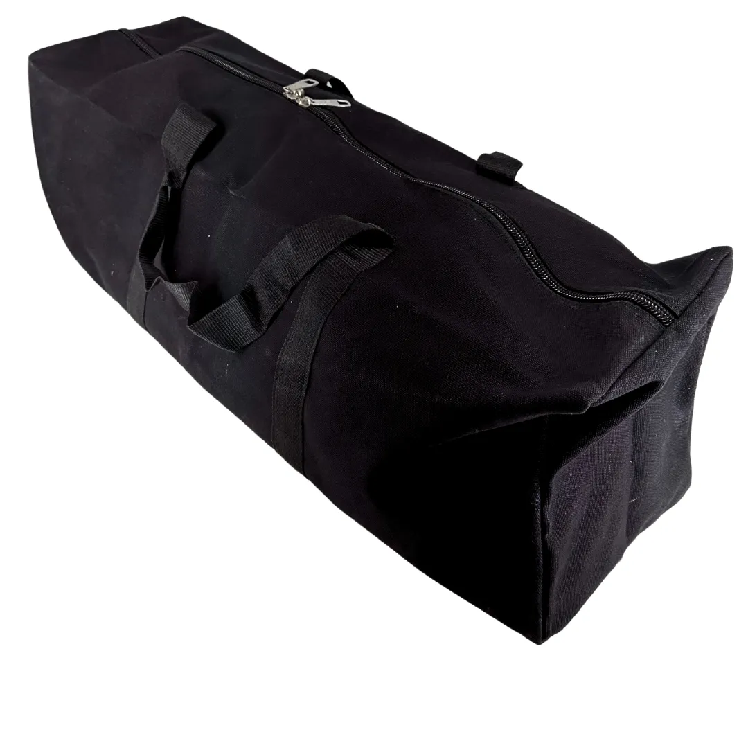 ADROIT Black Canvas Duffle Bag | 32" x 8" x 8" (81.3 cm x 20.3 cm x 20.3 cm) | Heavy-Duty Construction | Secure Locking Zipper | Ideal for Travel & Storage