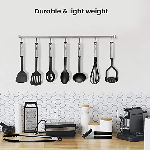 AGARO Galaxy 24 Pcs Kitchen Utensils Set, Nylon and Stainless Steel, Heat Resistant, Kitchen Cooking Utensils, Cookware Set with Spatula, Black