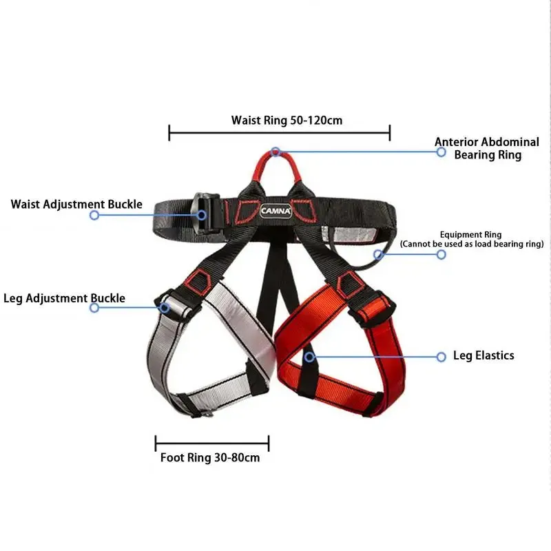 Anti-Fall Safety Belt Adjustable Harness for Outdoor Activities Half-Body Climbing Mountain Work Tools Altitude Climbing