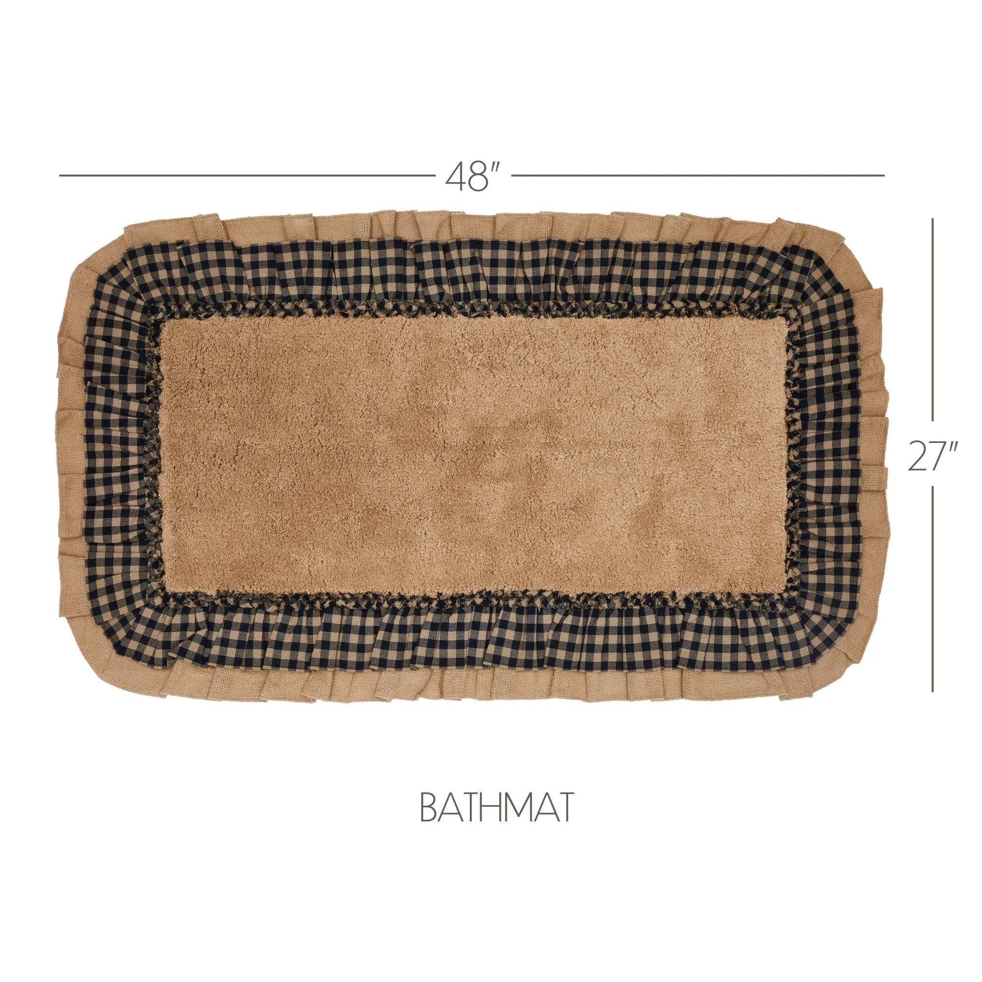 Burlap Natural w/ Check Bathmat