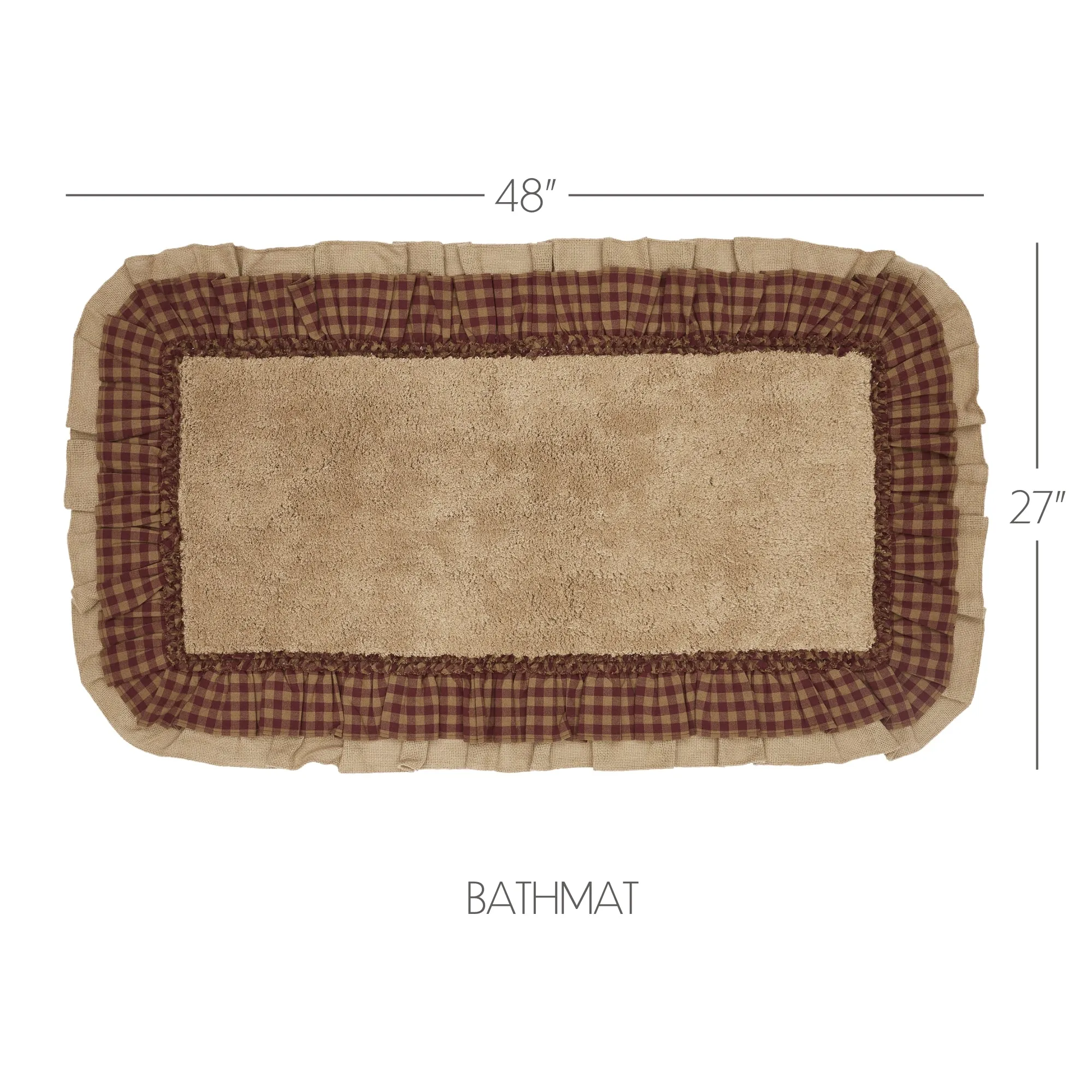 Burlap Natural w/ Check Bathmat