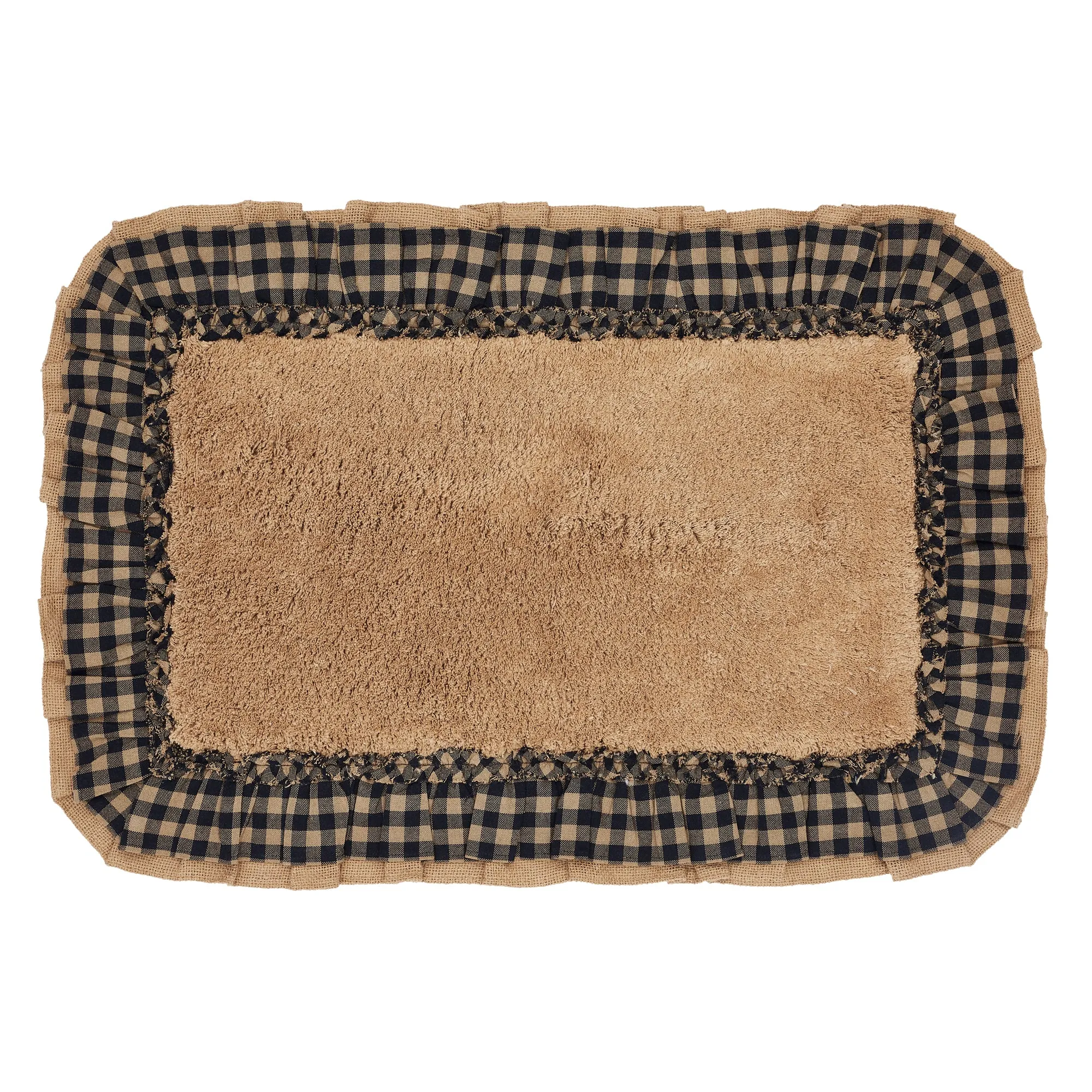 Burlap Natural w/ Check Bathmat