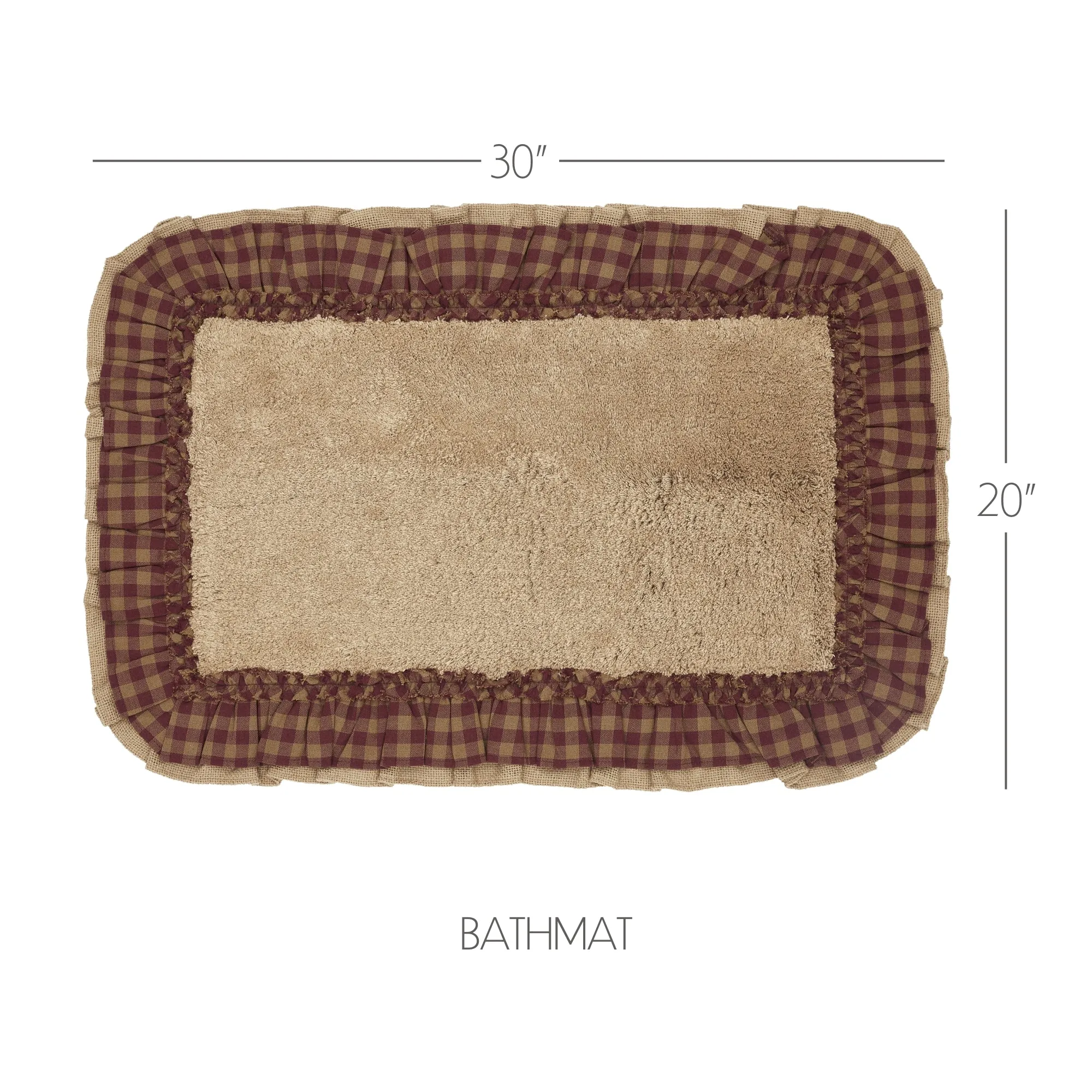 Burlap Natural w/ Check Bathmat