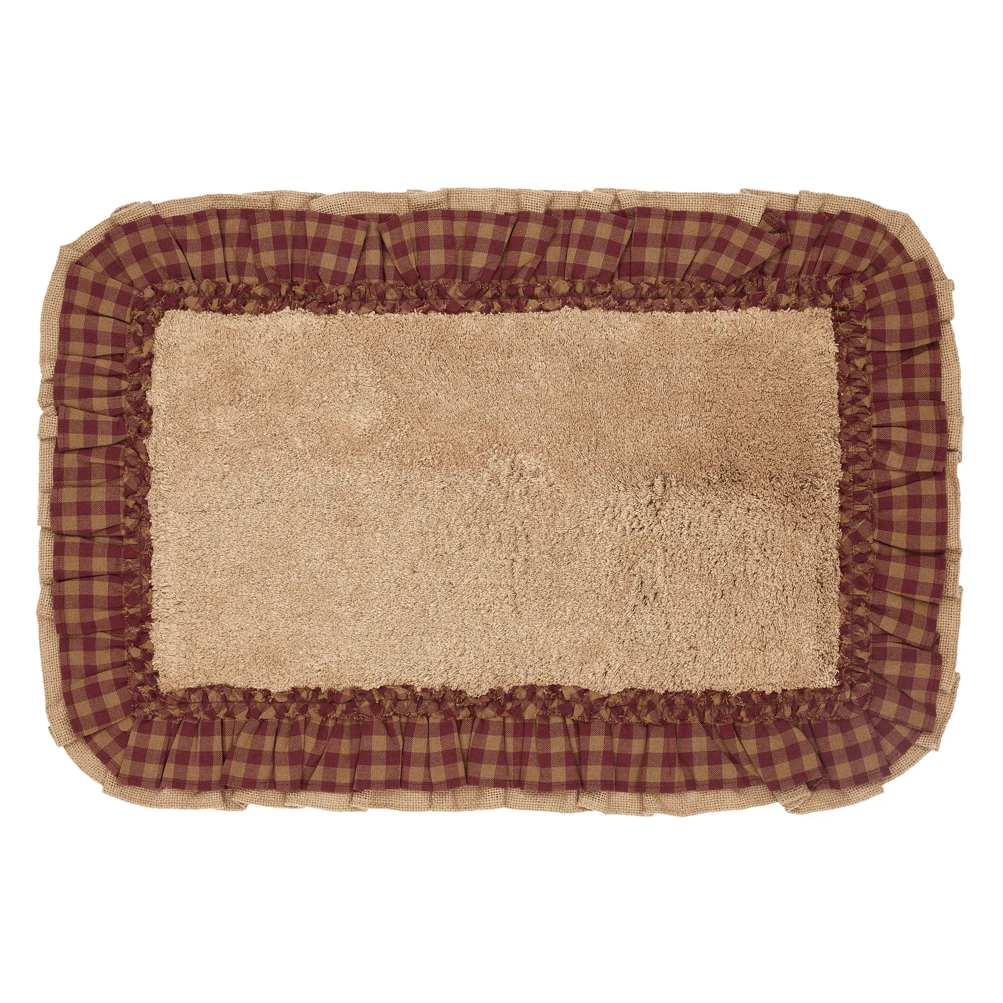 Burlap Natural w/ Check Bathmat