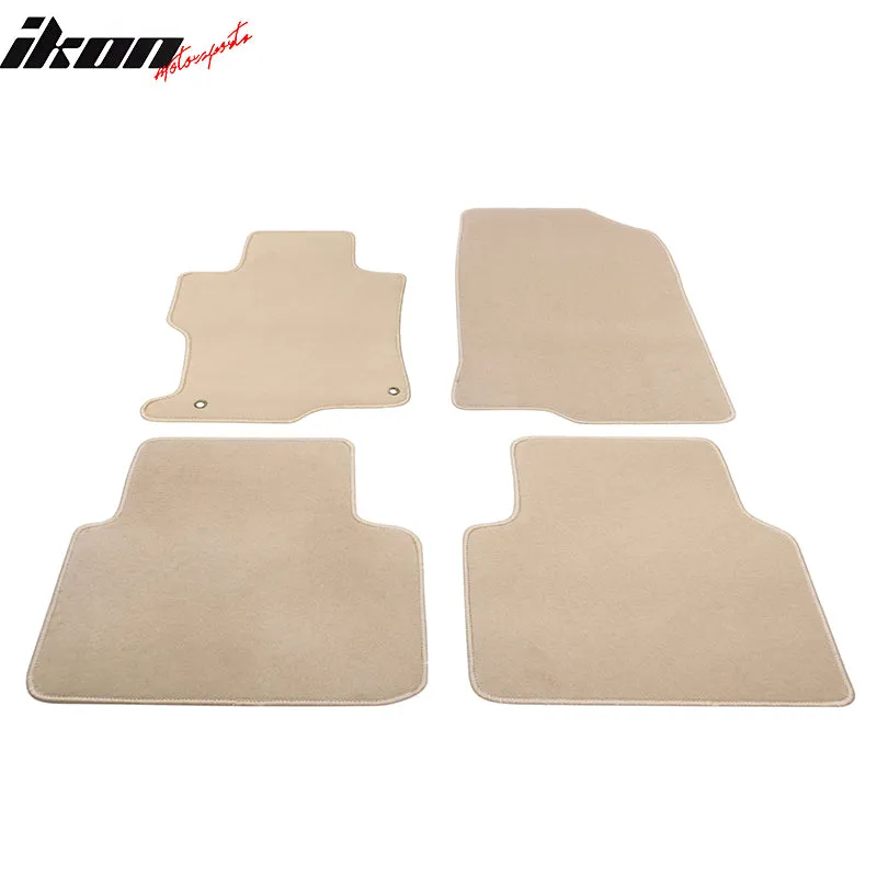 Car Floor Mat for 2008-2012 Honda Accord Beige Carpet 4PC Nylon