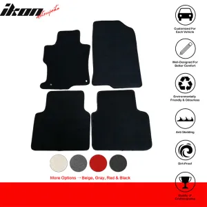 Car Floor Mat for 2008-2012 Honda Accord Black Carpet 4PC Nylon