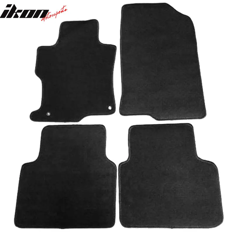 Car Floor Mat for 2008-2012 Honda Accord Black Carpet 4PC Nylon