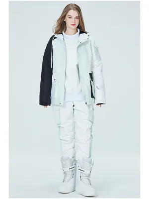 Colorblock Women Ski Anorak Jacket & Overall Pants