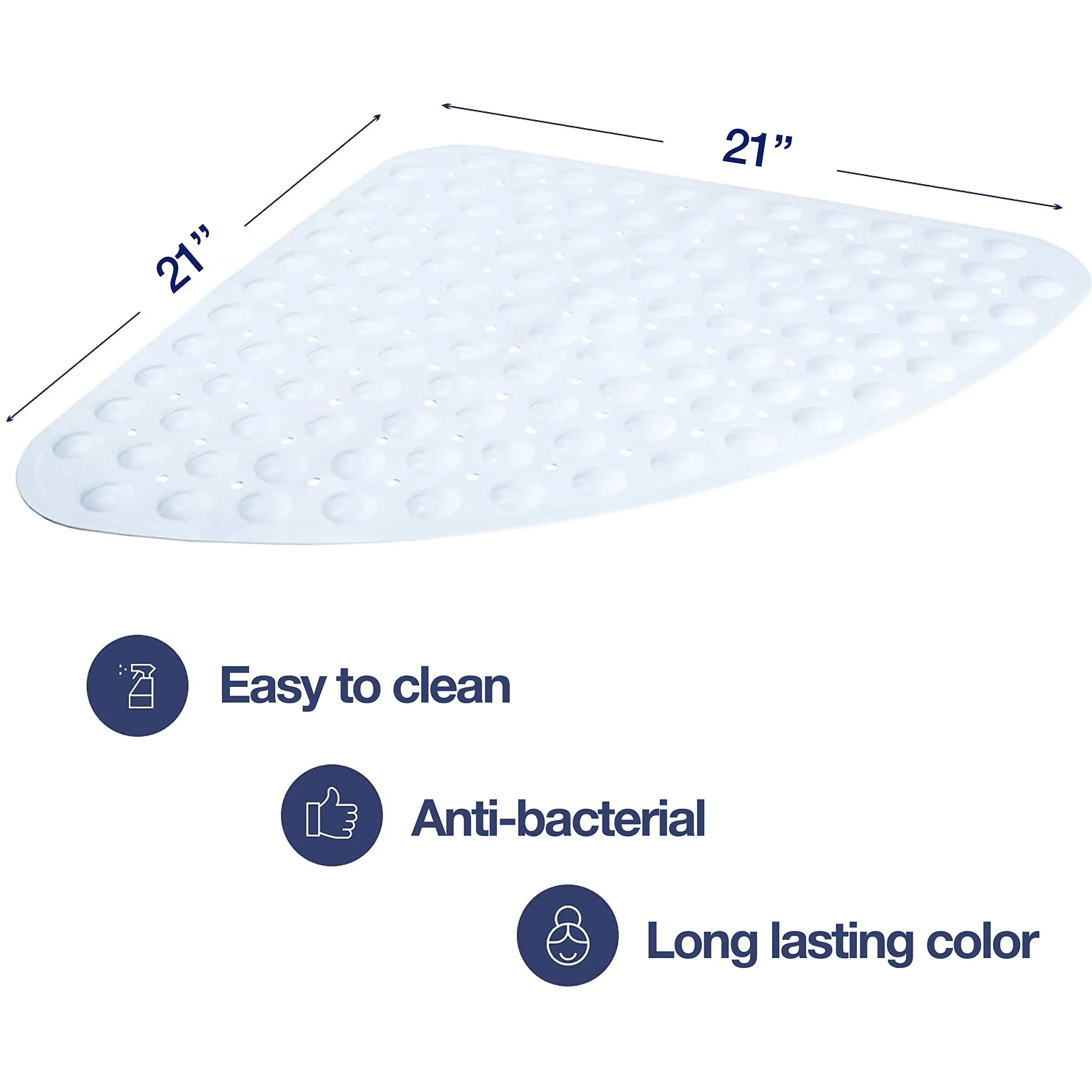 Curved Shower Mat  Non Slip And Machine Washable Quadrant Bath