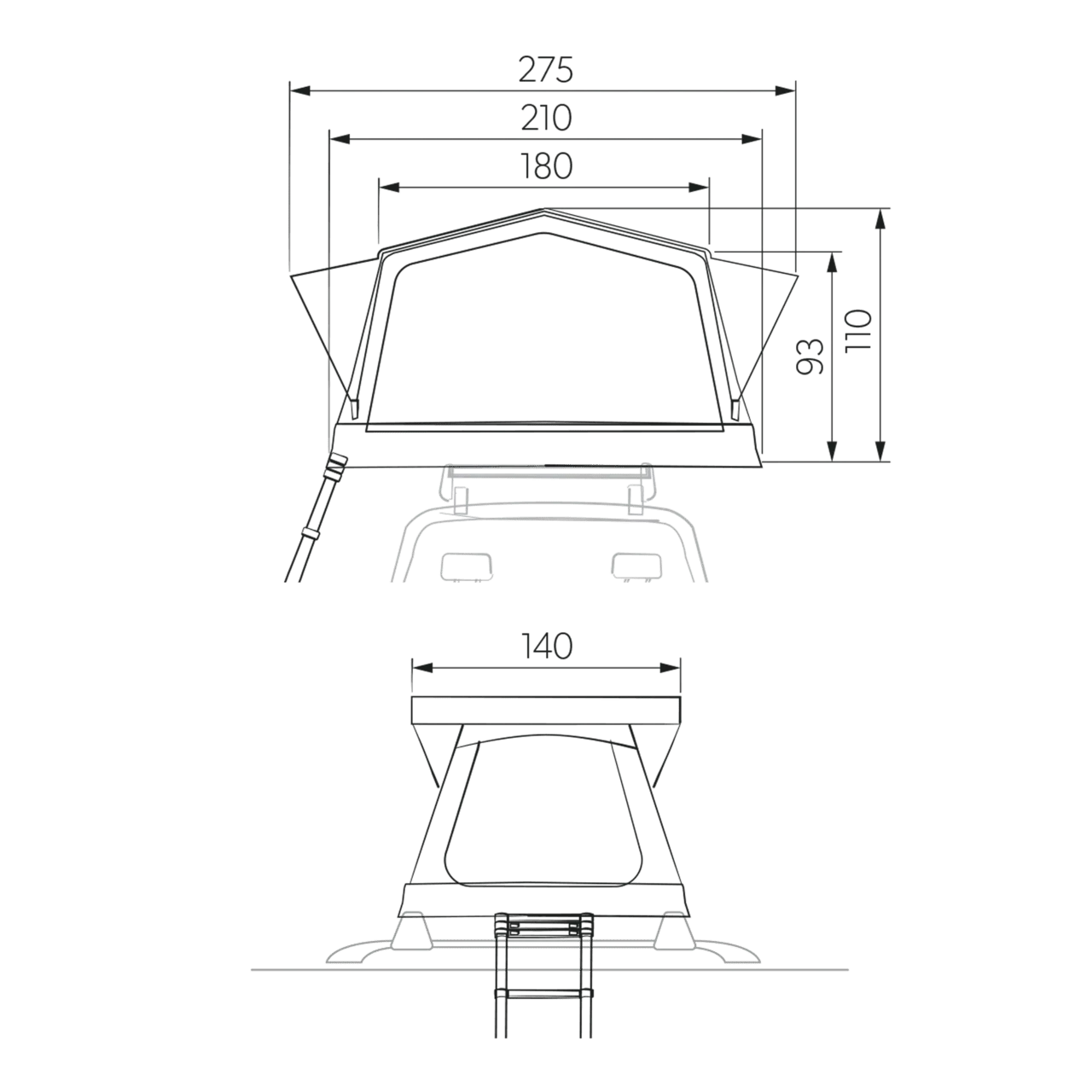 Dometic TRT 140 Air Inflatable Roof Top Tent