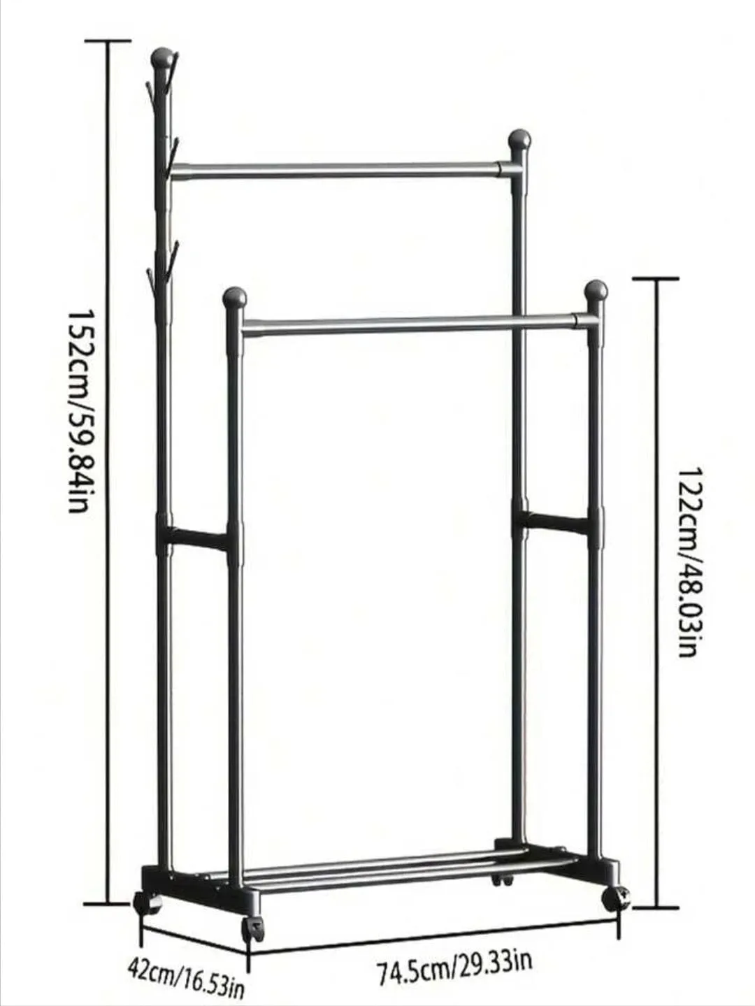 Double Portion Cloth Hanging Rack