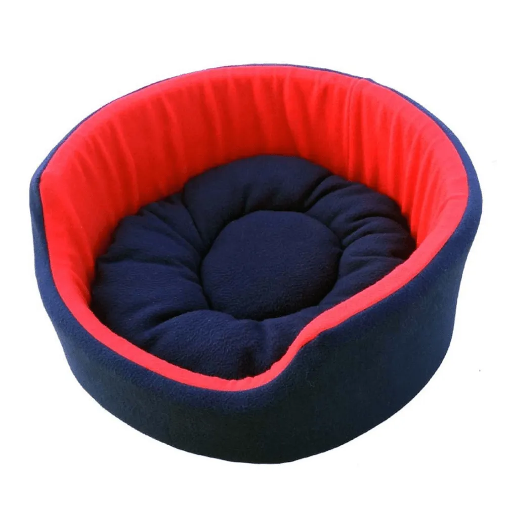 Fluffy's Pawsome Luxurious Both Side Soft Polyester Bed for Dogs and Cats (Red/Blue)