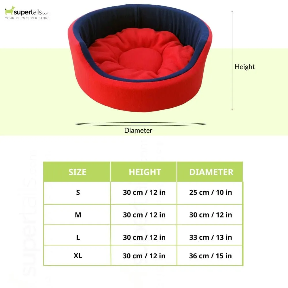 Fluffy's Pawsome Luxurious Both Side Soft Polyester Bed for Dogs and Cats (Red/Blue)