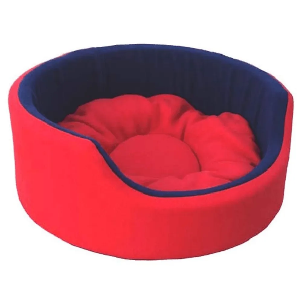 Fluffy's Pawsome Luxurious Both Side Soft Polyester Bed for Dogs and Cats (Red/Blue)