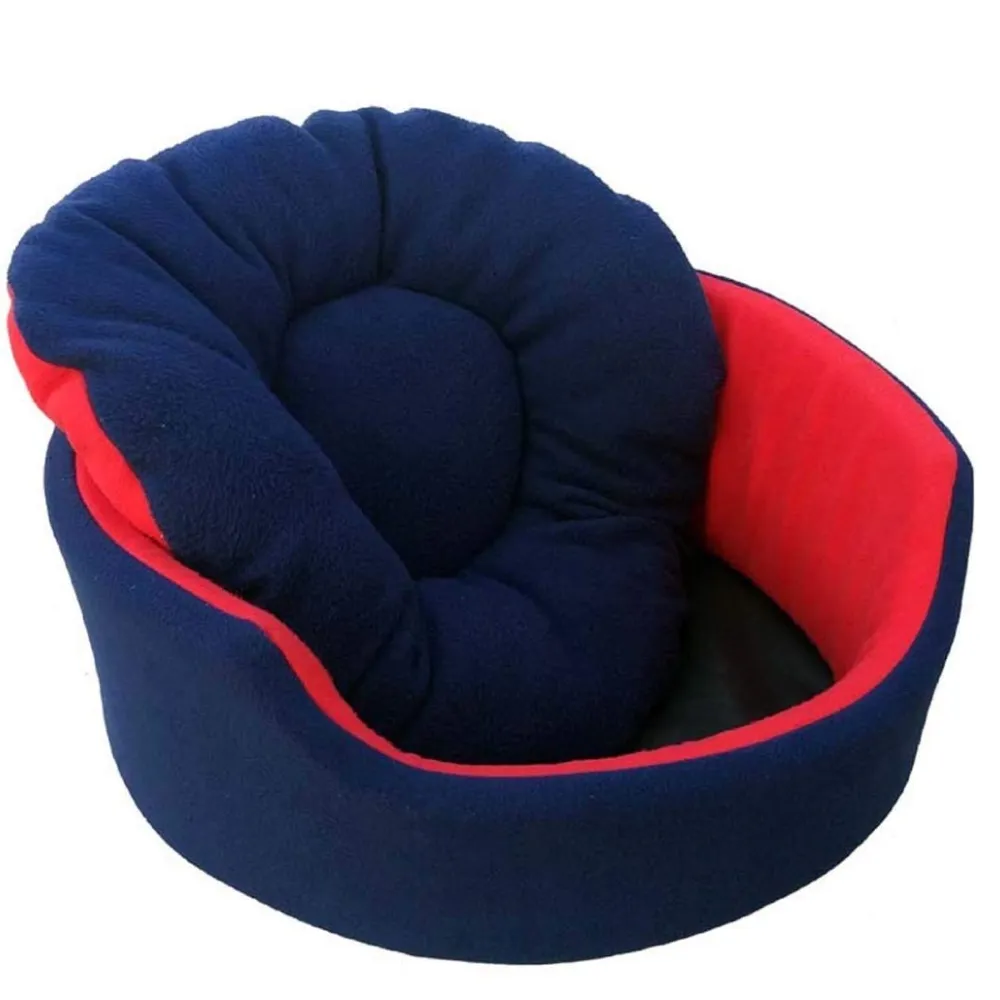 Fluffy's Pawsome Luxurious Both Side Soft Polyester Bed for Dogs and Cats (Red/Blue)