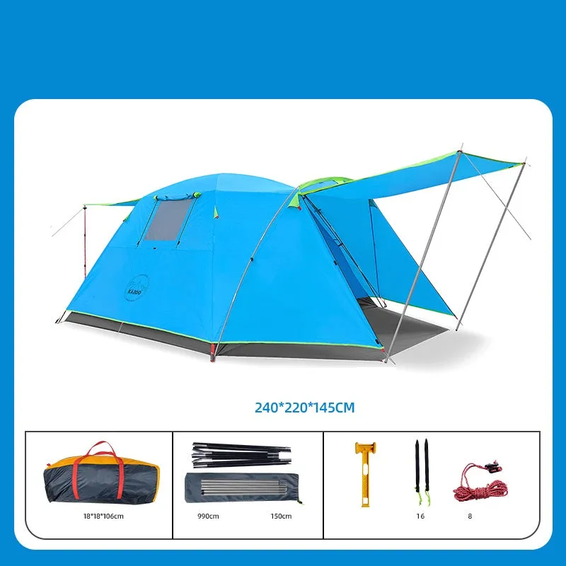 Four Person Outdoor Camping Space Folding And Thickening Tent Rain And Sun Proof Outdoor