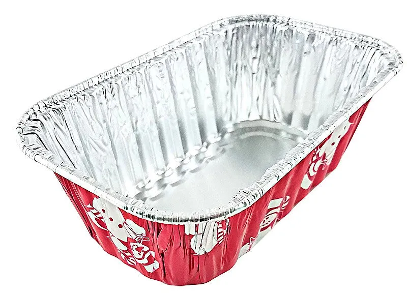 Handi-Foil 1 lb. Red Holiday Mini-Loaf Snowman Pan (NO LIDS) 50/PK