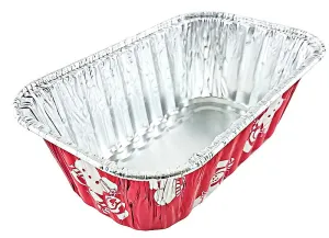 Handi-Foil 1 lb. Red Holiday Mini-Loaf Snowman Pan (NO LIDS) 50/PK