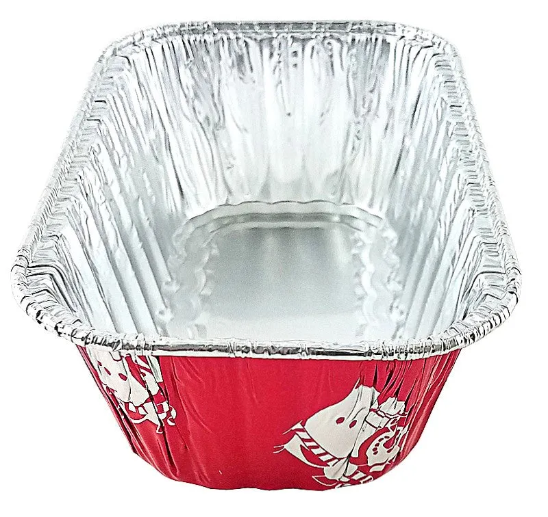 Handi-Foil 1 lb. Red Holiday Mini-Loaf Snowman Pan (NO LIDS) 50/PK