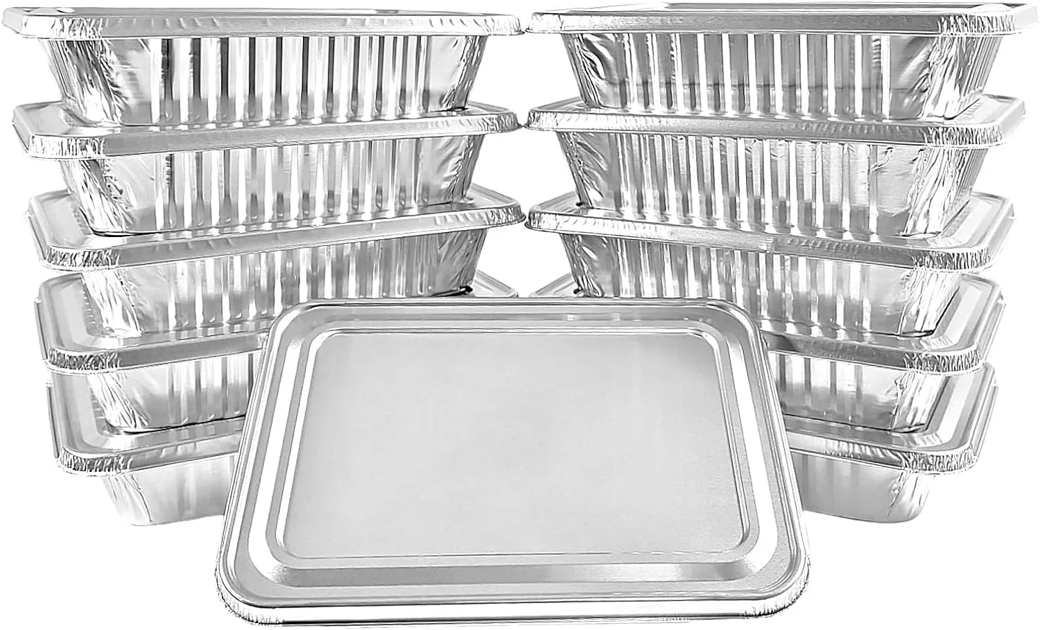 Handi-Foil 2 1/4 lb. Oblong Take-Out Foil Pan w/Foil Lid Combo Pack 50/PK