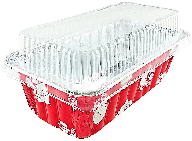 Handi-Foil 2 lb. Red Holiday Snowman Loaf Bread Pan w/Low Dome Lid 200/CS