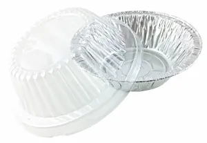 Handi-Foil 5 3/4" Aluminum Foil Pot Pie Pan (12 oz.) w/Clear Dome Lid 125/PK