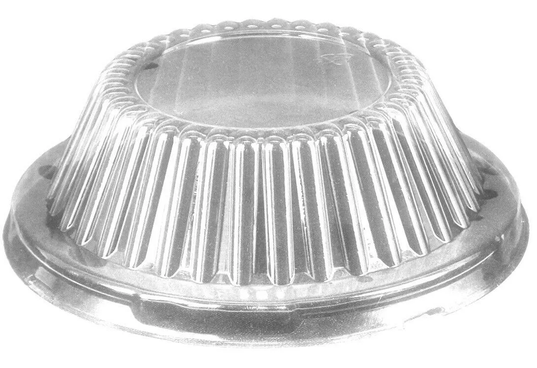 Handi-Foil 5 3/4" Aluminum Foil Pot Pie Pan (12 oz.) w/Clear Dome Lid 125/PK