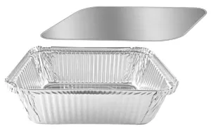 Handi-Foil 5 lb. Oblong Entrée Take-Out Foil Pan w/Board Lid 250/CS