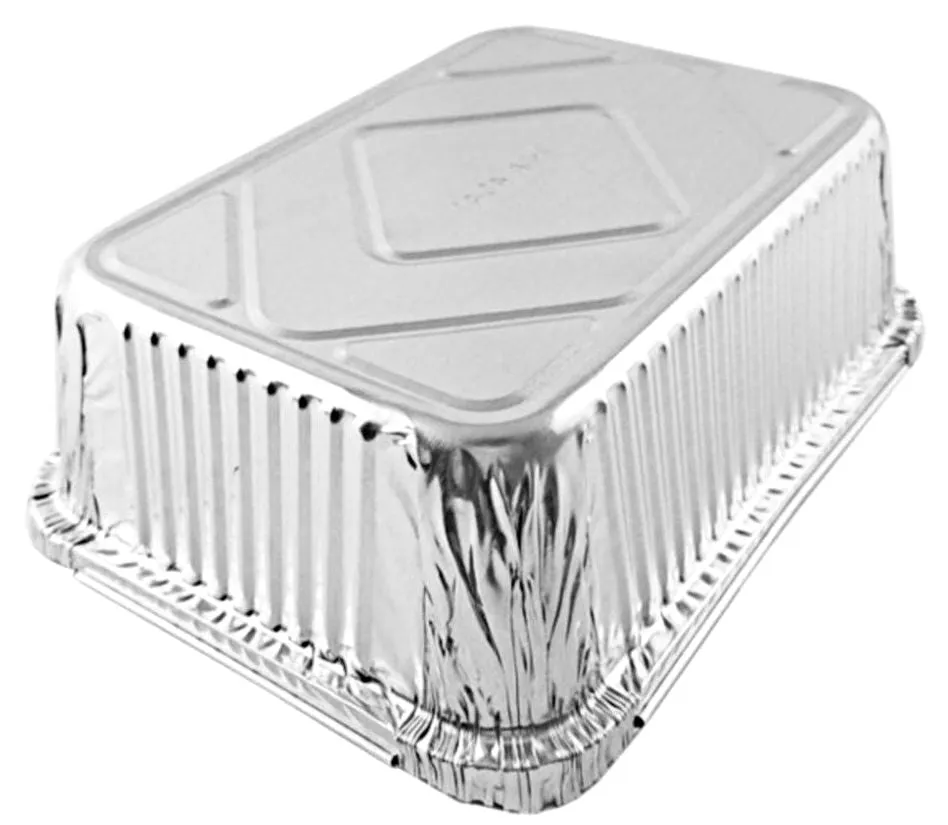 Handi-Foil 5 lb. Oblong Entrée Take-Out Foil Pan w/Board Lid 250/CS