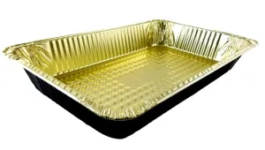 Handi-Foil Full-Size Deep Black & Gold Steam Table Foil Pan 50/CS