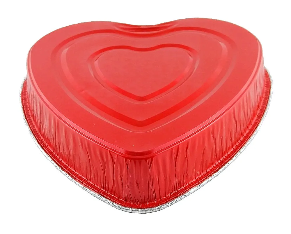 Handi-Foil Red Aluminum Foil Heart Cake Pan (PANS ONLY NO LIDS) 10/PK