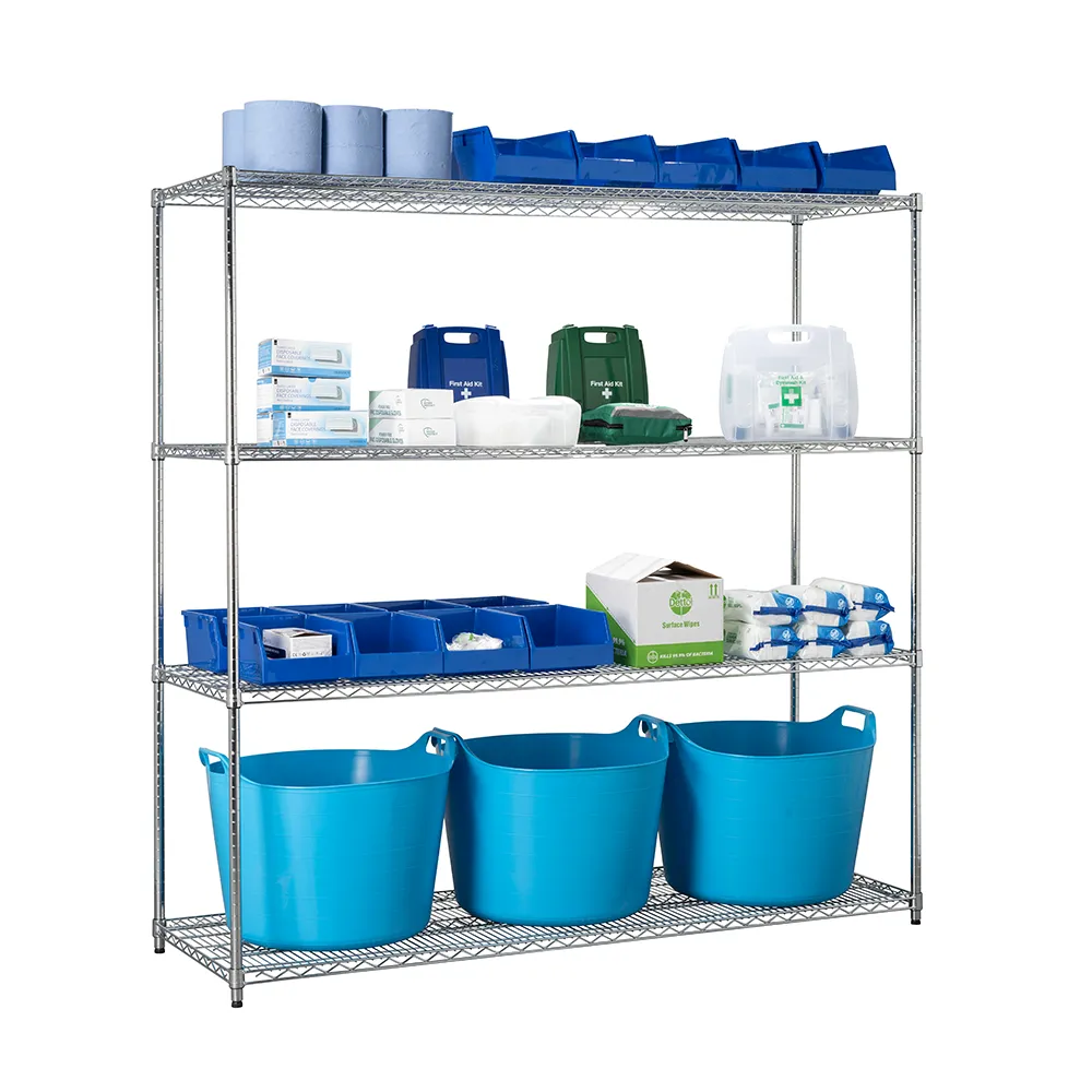 Heavy Duty Metal Chrome Wire Shelving Unit - Select Your Size