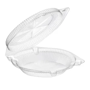 Inline Clear Plastic Low Clamshell for 10" Foil Pie Pan 50/PK