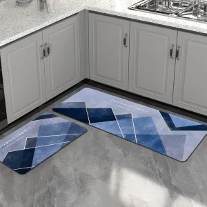 Kitchen Floor Mat 3.5mm (120x40cm & 40x60cm, Feather Print-2 Pieces)