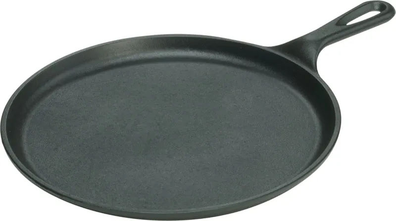 Lodge L9OG3 Griddle, 10.188 in Dia, Iron, Black, Round :EA: QUANTITY: 1