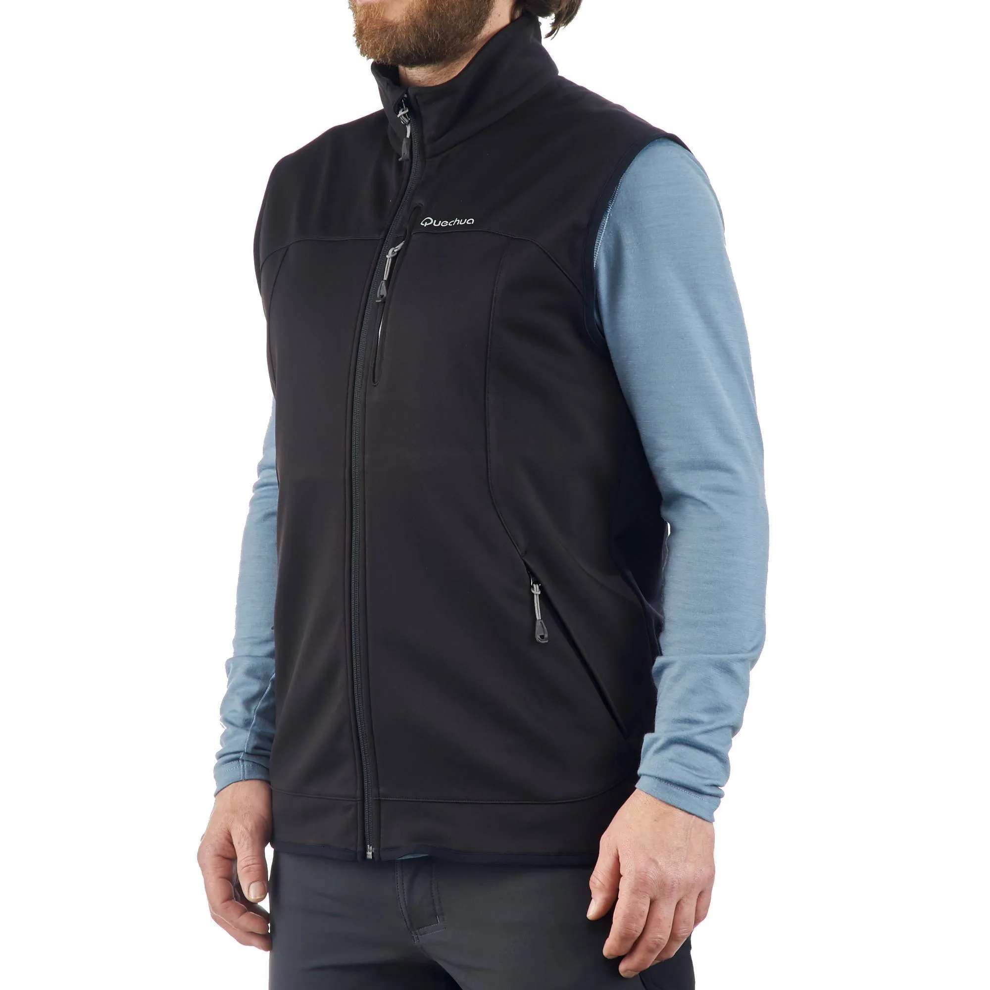 Men's Softshell Hiking Gilet Windwarm 100