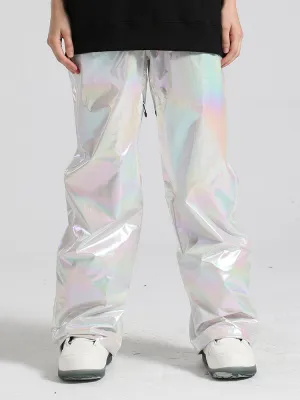 Men's White Dazzling Ski Pants