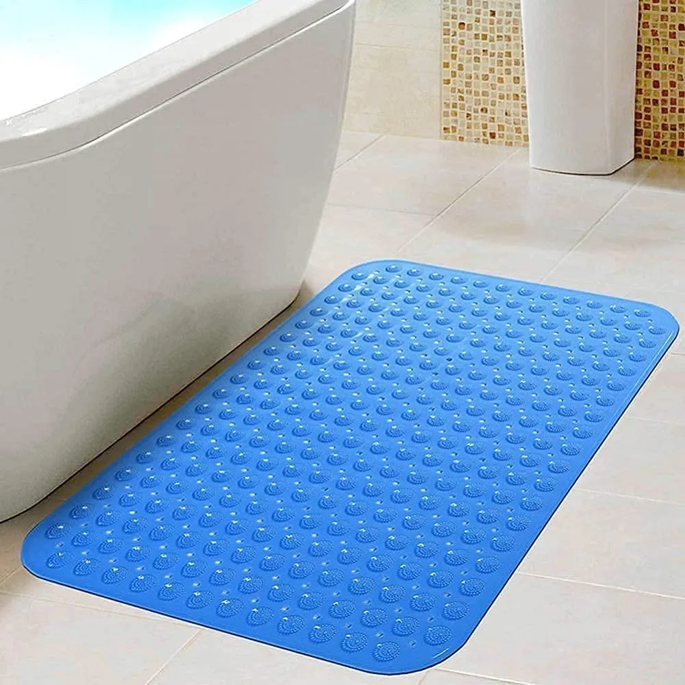 MEXFY Bathroom Mat Non Slip Bath Mat for Tub Machine Washable, Rubber Anti Slip/Skid Bathtub Shower Mat with Suction Cups, Drain Holes, Foot Massage Scrubber for Kids & Adults. (Multi Color)