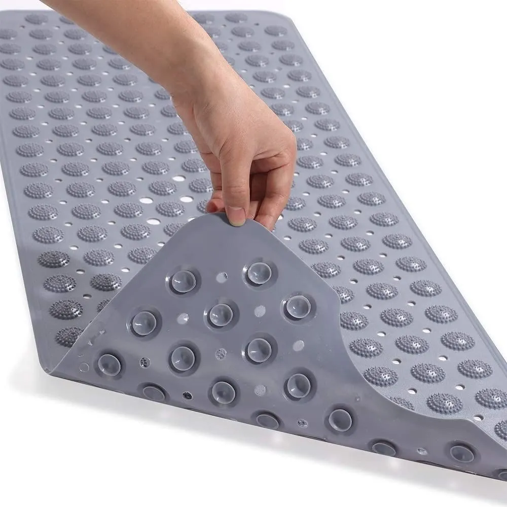 MEXFY Bathroom Mat Non Slip Bath Mat for Tub Machine Washable, Rubber Anti Slip/Skid Bathtub Shower Mat with Suction Cups, Drain Holes, Foot Massage Scrubber for Kids & Adults. (Multi Color)