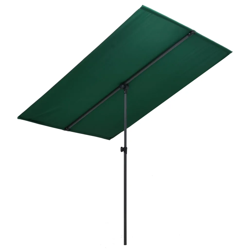 Outdoor Parasol with Aluminium Pole 180x130 cm Green